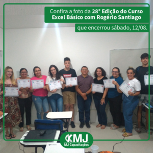 Foto da vigésima oitava edição do Curso Excel Básico com Rogério Santiago