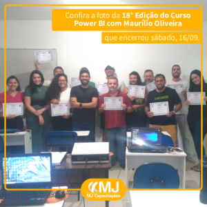 Foto da décima oitava edição do Curso Power BI com Maurílio Oliveira